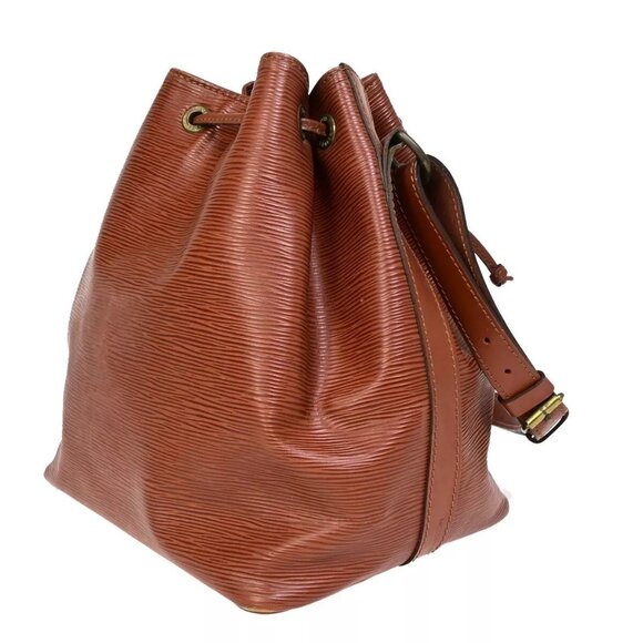 LOUIS VUITTON Petit Noe Drawstring Shoulder Bag Epi Leather Brown - Picture 4 of 16